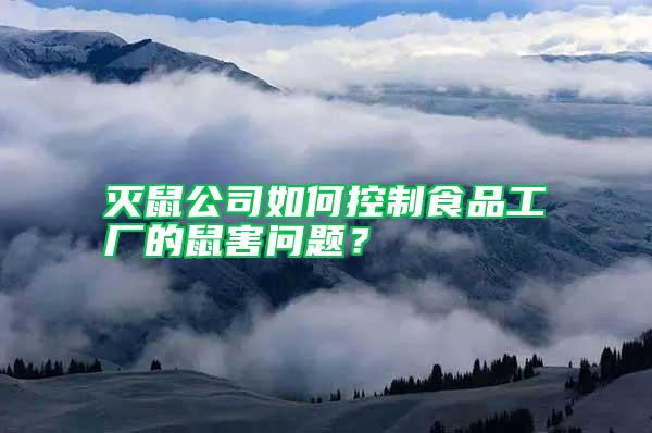 滅鼠公司如何控制食品工廠的鼠害問題？