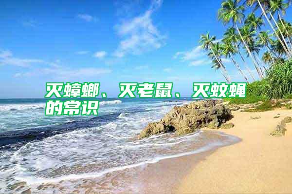 滅蟑螂、滅老鼠、滅蚊蠅的常識(shí)
