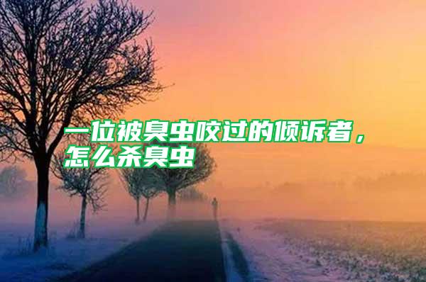 一位被臭蟲咬過的傾訴者，怎么殺臭蟲