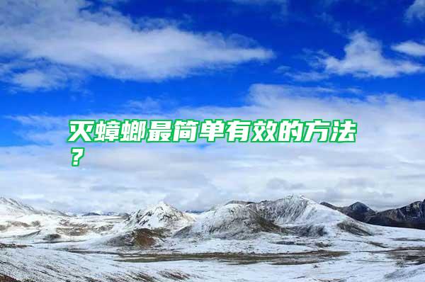 滅蟑螂最簡單有效的方法？