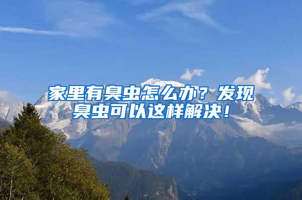 家里有臭蟲怎么辦？發(fā)現(xiàn)臭蟲可以這樣解決！