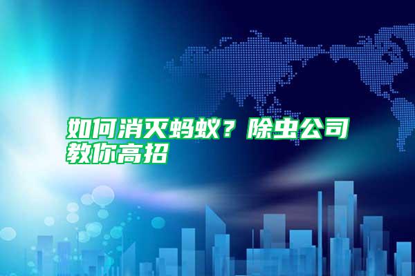 如何消滅螞蟻？除蟲公司教你高招