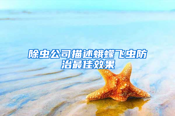 除蟲(chóng)公司描述蛾蠓飛蟲(chóng)防治最佳效果