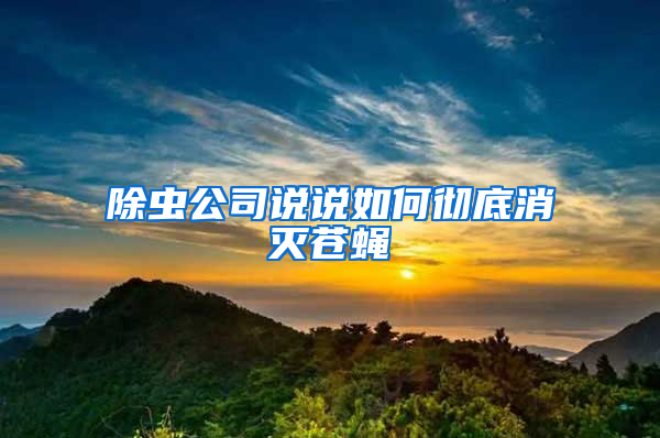 除蟲(chóng)公司說(shuō)說(shuō)如何徹底消滅蒼蠅